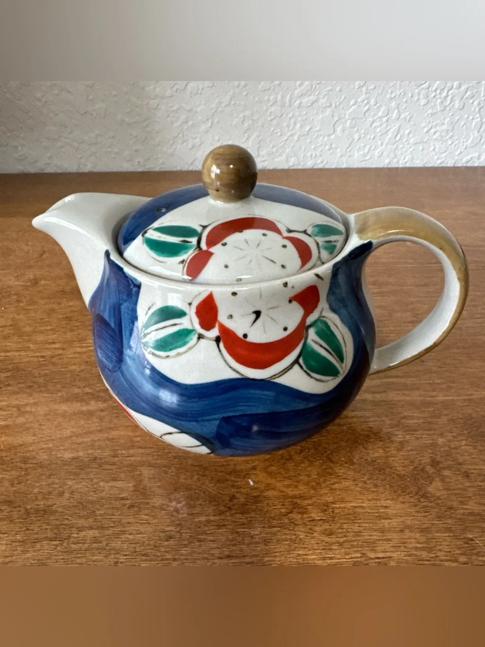 Vintage Ceramic Japanese Kutani Ware Teapot Style‎ Kyushu green Tea Floral